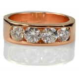 2.30 Ctw Four-Stone Channel Set Diamond Men's Ring in Rose Gold